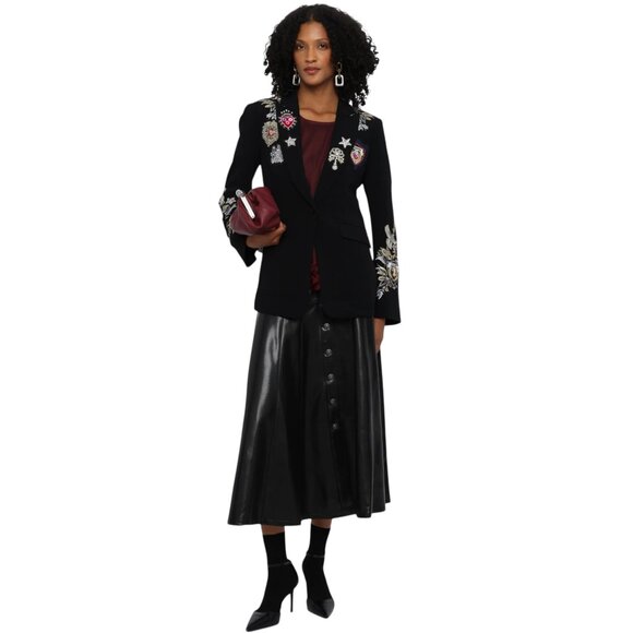 Cinq à Sept Heritage Patch Cheyenne Blazer Size M/L, 10 US NEW - Picture 9 of 14